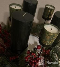 img 5 attached to Набор из 3 залитых вручную серых свечей-столбов без запаха от CandleNScent, размер 3X6