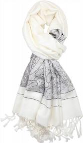 img 3 attached to Women'S Two Toned Paisley Lurex Jacquard Pashmina Shawl Wrap Scarf By Achillea