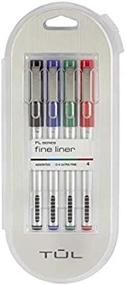img 4 attached to TUL Ultra-Fine Point Felt-Tip Pens In Silver - Pack Of 4 For Precision Writing