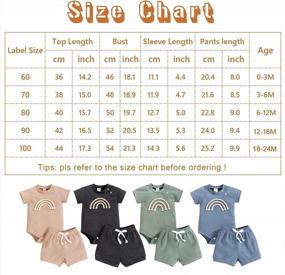 img 3 attached to HZYKOK Newborn Baby Boy Girl Summer Clothes Unisex Infant 2PCS Ribbed Outfits Solid Cotton Short Sleeve Tops Shorts Set