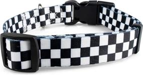 img 3 attached to 🐾 Large Black & White Checkered Pattern Dog Collar – Limeloot