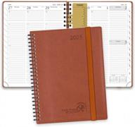 stay organized in 2023 with poprun's hourly planner - monthly expense tracker and notes, soft vegan leather cover, inner pocket and more! logo
