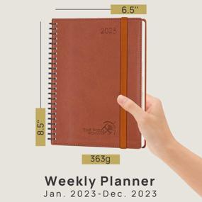 img 3 attached to Stay Organized In 2023 With POPRUN'S Hourly Planner - Monthly Expense Tracker And Notes, Soft Vegan Leather Cover, Inner Pocket And More!