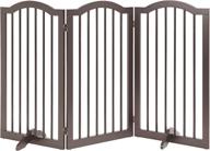 unipaws freestanding pet gate: foldable indoor dog barrier with arched top and support feet for stairs - espresso logo