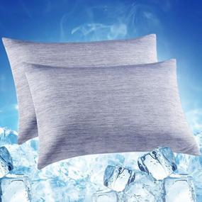 img 4 attached to Stay Cool And Comfy All Night With LUXEAR Double-Sided Arc-Chill Cooling Pillowcases (2 Pack) - Blue, 20X26''