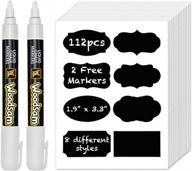 woodsam chalkboard labels stickers 112 pack with 2 white chalk markers for mason jars, glass bottles, spice containers, parties & canisters logo