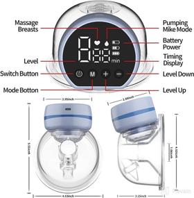 img 2 attached to 🍼 Low Noise & Hands-Free Electric Wearable Breast Pump with 3 Modes 9 Levels, Anti-Overflow Rechargeable Milk Extractor featuring Massage Mode - 24mm (Blue)