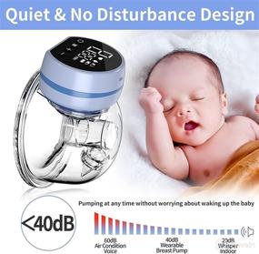 img 3 attached to 🍼 Low Noise & Hands-Free Electric Wearable Breast Pump with 3 Modes 9 Levels, Anti-Overflow Rechargeable Milk Extractor featuring Massage Mode - 24mm (Blue)