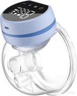 🍼 low noise & hands-free electric wearable breast pump with 3 modes 9 levels, anti-overflow rechargeable milk extractor featuring massage mode - 24mm (blue) логотип