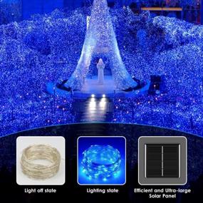 img 3 attached to BHCLIGHT Solar String Lights Outdoor, 8 Modes Waterproof Fairy Lights For Christmas Party Holiday - Blue (Upgraded Super Durable)