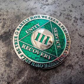 img 3 attached to Green Triplate AA Chip: 3 Year Sobriety Coin For Recovery Anniversary And Legacy Celebration