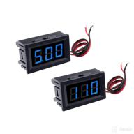 🔋 crocsee 2pack dc 5-120v mini voltmeter blue led digital display panel voltage meter - motorcycle battery monitor - 0.56 inch, 2-wire логотип