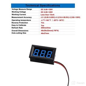 img 1 attached to 🔋 CrocSee 2Pack DC 5-120V Mini Voltmeter Blue LED Digital Display Panel Voltage Meter - Motorcycle Battery Monitor - 0.56 Inch, 2-Wire