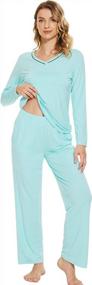img 2 attached to Women'S Bamboo Pajamas Set - Soft Sleepwear Long Sleeves Top & Pants PJs Loungewear (S-XXL)