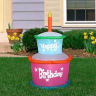 birthday cake inflatable with candles by gemmy industries for a fun celebration logo
