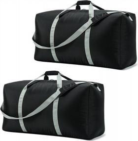 img 4 attached to Travel In Style And Comfort With 2 Extra Large 32.5 Inch Duffel Bags - Lightweight And Spacious Luggage For All Your Adventures!