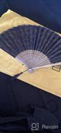 img 1 attached to Vintage Bamboo Wood Silk Folding Hand Fan For Women - Amajiji HBSY (23Cm) (003) review by John Beltran