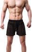 men's breathable mesh lounge shorts with sexy hollow design - linemoon boxer underwear logo