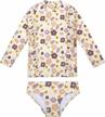 protective and stylish: cadocado 2-piece long sleeve swimsuit set for little girls with upf 30-40 sun protection logo