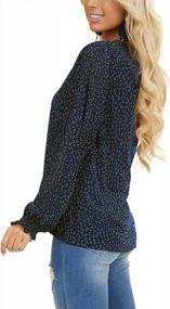 img 2 attached to Stylish Women'S Blouses: Long Sleeve V-Neck Casual Floral Leopard Prints On Loose Chiffon Tops And Tees By MLEBR