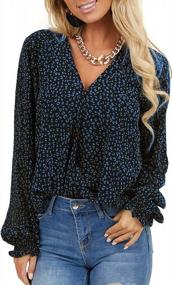 img 4 attached to Stylish Women'S Blouses: Long Sleeve V-Neck Casual Floral Leopard Prints On Loose Chiffon Tops And Tees By MLEBR