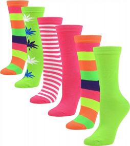 img 4 attached to Debra Weitzner Women'S Colorful Cotton Argyle Crew Socks - 6 Pairs Of Fun And Casual Patterned Socks For Girls