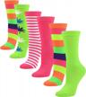debra weitzner women's colorful cotton argyle crew socks - 6 pairs of fun and casual patterned socks for girls logo