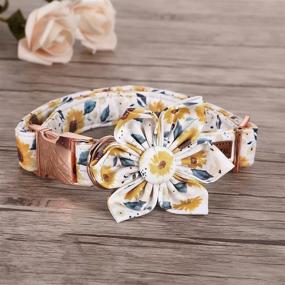 img 3 attached to Pet Collar with Flower Gift - Elegant Adjustable Dog Collars for Female Dogs, Tail Flower Girl Collar Perfect for Small, Medium, and Large Dogs