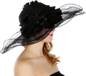 img 2 attached to Flower Cloche Women'S Hat With Wide Brim For Weddings, Parties, And Church - Kentucky Derby Style