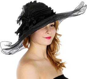 img 3 attached to Flower Cloche Women'S Hat With Wide Brim For Weddings, Parties, And Church - Kentucky Derby Style