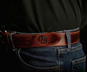 img 1 attached to Heavy Duty 14 Oz Leather Gun Belt - Concealed Carry CCW Belt By 1791 GUNLEATHER In Vintage Brown
