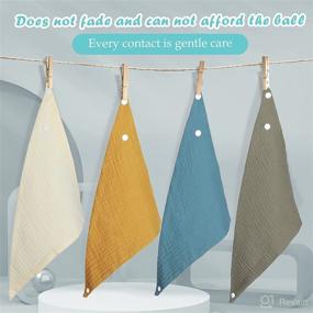 img 1 attached to 🍼 Premium 4-Pack Baby Triangle Cloth Bibs: Soft & Absorbent Muslin Neck Drool Bibs with Adjustable Snaps