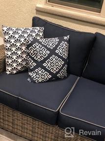 img 8 attached to 2 Pack 18X18 дюймов Роскошный синий бархатный чехол для подушки с дизайном фланца-мягкий шелковистый чехол для дивана, дивана, спальни, декора