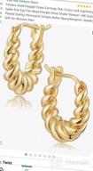 img 1 attached to Women'S Gold Plated Hypoallergenic Fettero Huggie Hoop Earrings - Beaded, Circle, Spike, Snake, Heart, Lightning & CZ Designs review by Heidi Monroe