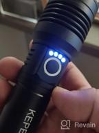img 1 attached to KEPEAK Flashlight High Lumens Rechargeable, 10000 Lumens LED Flash Light, Tactical Handheld Flashlights Super Bright, Zoomable, 5 Modes & Mode Memory, Water Resistant For Emergency Camping Hiking review by Casey Oliver