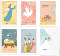 diversebee christmas greeting cards with envelopes and stickers (6 unique watercolor designs), bulk inspirational religious winter holiday note cards assortment, blank inside - 4 x 6 inches logo