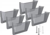 maxgear acrylic wall file holder - 6 pocket organizer for office & home (13x4x7" smoke) logo