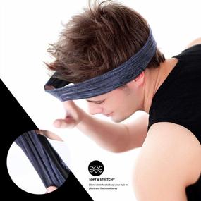 img 2 attached to 🧢 Stay Cool with DASUTA Mens Headband: Sweatband Workout Head Bands for Running, Basketball, Yoga & More (5 Pack)