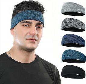 img 4 attached to 🧢 Stay Cool with DASUTA Mens Headband: Sweatband Workout Head Bands for Running, Basketball, Yoga & More (5 Pack)