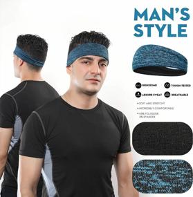 img 3 attached to 🧢 Stay Cool with DASUTA Mens Headband: Sweatband Workout Head Bands for Running, Basketball, Yoga & More (5 Pack)