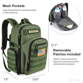 img 2 attached to 🎒 ESPIDOO Military Tactical Diaper Bag Backpack for Dad - Large Green Travel Baby Bag with Molle System for Men