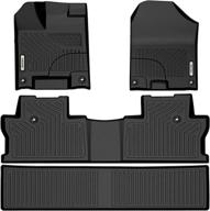 🚗 oedro honda ridgeline crew cab floor mats 2017-2022: custom fit black tpe all weather liner set for front, 2nd seats, and cargo area logo
