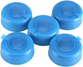 img 3 attached to Water Jug Cap, Water Bottle Caps, 5Pcs Blue Water Bottle Lid, Gallon Drinking Water Bottle Screw On Cap Replacement Anti Lids