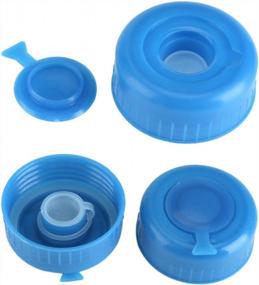 img 4 attached to Крышка кувшина для воды, крышки для бутылок с водой, 5 шт. синяя крышка для бутылки с водой, галлонная бутылка с питьевой водой, винт на крышке, замена анти-крышек