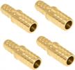 4-pack beduan brass hose barb reducer, 1/2" to 3/8", air water fuel fitting splicer mender union logo