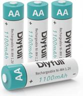 high capacity precharged ni-mh aa rechargeable batteries - dlyfull pack of 4 (1100mah) logo