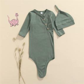 img 3 attached to Knotted Gown Unisex Baby Winter Pajamas - Cute Newborn Infant Sleep Onesie for Baby Girls and Boys - Perfect Coming Home Outfit