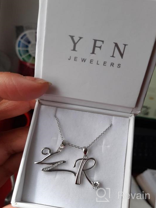 img 1 attached to Sparkling YFN S925 Sterling Silver Cubic Zirconia Alphabet Pendant Necklace - 26 Letters Collection review by Jessica Silva