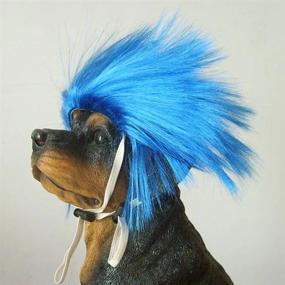 img 3 attached to Blue Short High-Temperature Wire Wig For Tangpan Dogs - Perfect For Your Beloved Pet