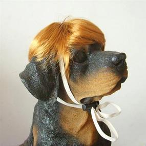img 1 attached to Blue Short High-Temperature Wire Wig For Tangpan Dogs - Perfect For Your Beloved Pet